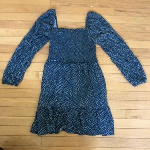 LA Hearts Long Sleeve Smocked Bodice Mini Dress